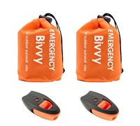 KFSCIP 4 Pack Survival Bag, Bivvy Bag, Emergency Bivvy Bag, Orange Survival Bag, Bivy Bags, Bug Out Bag Survival Kit UK, Emergency Bag, Compact 91x210 cm with Whistle