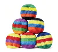KFSCIP 6 Pcs Knitted Footbags, Juggling Balls for Adults and Beginners, Hacky Sack Ball for Indoor Practice and Skill Training, Soft 5 cm Multi-Colour Juggling Equipment