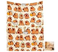 KFSCIP Capybara Blanket, Capybara Bedding, 100 x 160 cm | Capybara Gifts, Soft Flannel Throw, Cozy Family Couch Time, suitable for bedroom, travel, camping and office nap