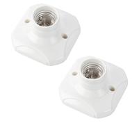 KFSCIP Ceiling Rose Light Fitting, E27 Lamp Holder, 2 Pack White Ceiling Light Fitting with Ceramic Core, 9.1 X 9.1 X 5.3 Cm Dimensions, for Home, Workshop, and DIY Installations