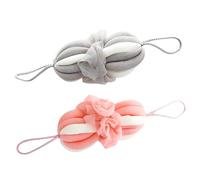 KFSCIP Loofah Sponge, 2 Pack Stretchable Body Scrubber, Extra Large Bath Sponge for Women and Men, Soft PE Material, Pink and Grey, 43 cm Long