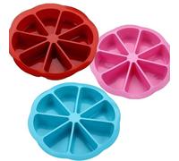 KFSCIP Silicone Baking Moulds, Set of 3 Cake Moulds for Baking, Non-Stick Silicone Moulds with Various Shapes, Flexible Cake Moulds for Home Kitchen Use, Sky Blue, Pink and Red Brown Colours Included