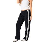 Kfsghdnz Women Wide Leg Joggers Elastic Waist Drawstring Casual Track Pants Y2K Loose Fit Athletic Cargo Trousers Parachute Sweatpants (Black C, M)