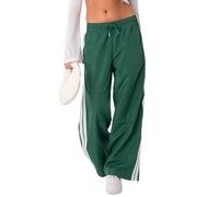 Kfsghdnz Women Wide Leg Joggers Elastic Waist Drawstring Casual Track Pants Y2K Loose Fit Athletic Cargo Trousers Parachute Sweatpants (Green A, M)