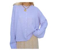 Kfsghdnz Women Y2K Casual Knitted Cardigan Long Sleeve Button Down Cable Crochet Knit Coat Fall Winter Loose Fit Open Front Sweater (Lavender D, L)