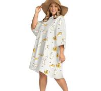 KFUBUO Surf Poncho Towel Terry Cloth Swim Cover Up for Women Plus Size Changing Towel Swim Robe with Pocket