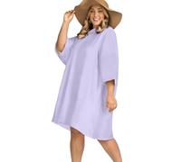 KFUBUO Surf Poncho Towel Terry Cloth Swim Cover Up for Women Plus Size Changing Towel Swim Robe with Pocket Purple, Purple, One Size