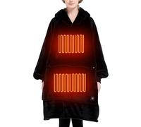 KFUBUO Wearable Heated Blanket Cordless Oversized Hoodie Sweatshirt, Heated Blanket Black, Adult