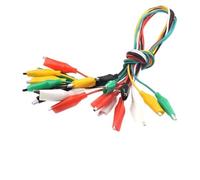 Kfwfuaee 10 Units Crocodile Clips for Electrical Test Wires, Various Sizes, Premium Metal Contacts, Suitable for Repairing Laboratory Equipment, Multicoloured Crocodile Clip Cable