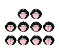 [Kfwfuaee] 10pcs Funny Red Lip Recovery Charms Hip Hop Halloween Earrings Pendant Accessories Keychain Jewelry Maker Resin Pendant, フリーサイズ, As described, No Gemstone
