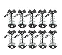 Kfwfuaee 10Pcs Portable Deck Anchors Peg Fishbone Tent Stakes with Spring Buckles Rope for Camping Hiking Adjustable Fishbone Deck Portable Anticorrosion