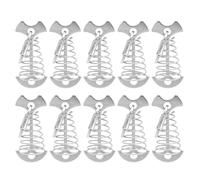 Kfwfuaee 10Pcs Portable Deck Anchors Peg Fishbone Tent Stakes with Spring Buckles Rope for Camping Hiking Adjustable Fishbone Deck Portable Anticorrosion