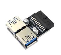 Kfwfuaee 20/19pin Motherboards for Double USB 3.0 One Type Female Adapter Connectors Box Header Slot Adapter Horizontal Header Adapter USB Connection Extension