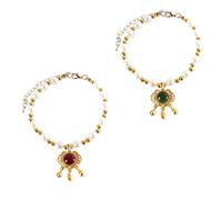 [Kfwfuaee] 2lots Pearl Decorative Necklace Lucky Neck Jewelry Pendant Lock Lock for Wedding and Party Accessories, s