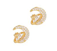 Kfwfuaee 2Pcs Gentle Star Mooned Alloy Ear Clip Decorations for FreeClip 1 2 Earphones Featuring Firm Hold and Trendy Look Ear Attachment