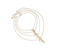 Kfwfuaee 4pcs/set Casual Holiday Necklace Inspired Adjustable Length Necklace with Marine Sea Charm and Clasp Closure Immitation Pearls Shell Necklace