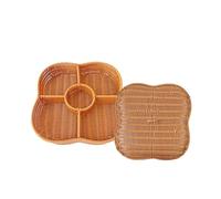 Kfwfuaee 5 Section Faux Rattan Basket, Decorative Rattan Basket with 5 Compartments for Serving Bread and Organising the Essential Serving Basket