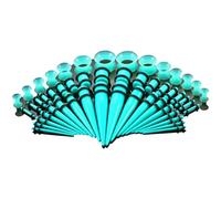 [Kfwfuaee] 50 Units Acrylic Piercing Jewelry Set Multi Size Tapers and Colors Choice Piercing Ear Plugs Ear Expander Set, フリーサイズ, No Gemstone