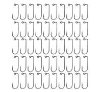 Kfwfuaee 50pcs Long Shank Carbon Steel Hooks V Bend Fishing Barbarian Hook Fishing Aberdeen Hook 90 Degree Fishing Hook Set