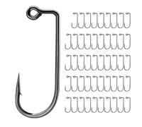 Kfwfuaee 50pcs Long Shank Carbon Steel Hooks V Bend Fishing Barbarian Hook Fishing Aberdeen Hook 90 Degree Fishing Hook Set