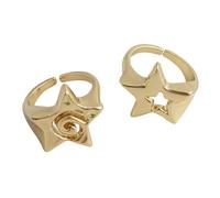 [Kfwfuaee] Alloy Sterling Eye Catch Alloy Star Pattern Ring Decorative Stylish Ring for Women