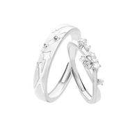 [Kfwfuaee] Beautiful shining ring for couples eye-catching, elegant and star charm at the same time tempting couple rings