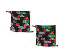 [Kfwfuaee] Cartoon Print Colorful Flat Shoelaces 100cm Polyester Non Slip Design Unique Pattern Shoes Lace Casual Shoes Polyester Shoes for Sneakers, Black, L~XL A