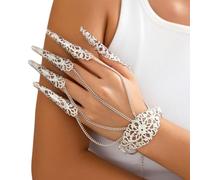 [Kfwfuaee] Chain Crawling Bracelet Claw Finger Bracelet End Claw Ancient Costume Punk Tassel Slave Ring