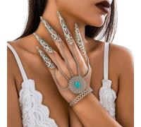[Kfwfuaee] Chain Crawling Bracelet Claw Finger Bracelet End Claw Ancient Costume Punk Tassel Slave Ring