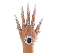 [Kfwfuaee] Chain Crawling Bracelet Claw Finger Bracelet End Claw Ancient Costume Punk Tassel Slave Ring
