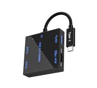 Kfwfuaee Compact USB C Expansion Hub With 3 Ports TF/SDCard Slot & Rapid 5Gbps Data Sync For Laptop Phone Accessories Multiple Device USB Hub For PC/Mobile