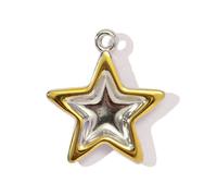 Kfwfuaee Double Colour Heart Moon Star Butterfly Bee Charm Stainless Steel Pendant Jewellery 11 Versatile Charm for Special Occasions Stainless Steel Heart Pendant for Women, one size, As described