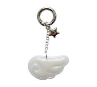 [Kfwfuaee] Elegant Acrylic Angel Wing Key Ring Lightweight Accessories Bag Charm Enhancer Thoughtful Holiday Gift Keychain Accessories, white, One size