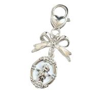 [Kfwfuaee] Elegant Bowknot Charm Key Ring Retro Korean Inspired Sturdy Metal Chain Sisters Couple Trendy Retro Bowknot Keychain, white, One size