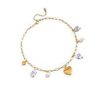 [Kfwfuaee] Elegant Ceramic Earrings / Necklaces with Stainless Steel Chain for Women Adjustable Length for Everyday Ceramic Necklace for Daily or Formal Wear, フリーサイズ, As described in the description
