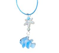 [Kfwfuaee] Elegant Women Artificial Crystal Fish Charm Necklace Pendant for Daily Commute or Special Occasion