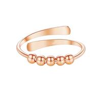 [Kfwfuaee] Fashion forward adjustable ring with rotating beads, copper texture jewelry, perfect for dating and office wear, adjustable