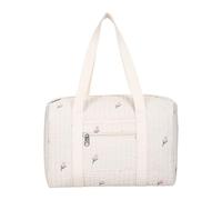 [Kfwfuaee] Fashionable Nursery Bag with Handle Polyester Carry Case Handbag Enjoy Quick Access to Essentials Trendy Diaper Storage Bag, Flowers are white