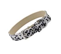 [Kfwfuaee] Faux Leather Choker Leopard Pattern White Black Adjustable Buckle Closure Gift Unisex Unisex Unisex Leopard Print Necklace Jewelry, フリーサイズ, As described in the description, No Gemstone