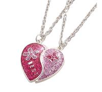 [Kfwfuaee] Friendship Necklace Butterfly Flower Charm Women Heart Pendant Necklace with Butterfly Flower and Flower