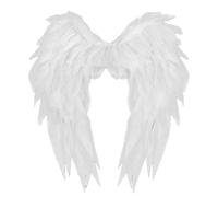 Kfwfuaee Lightweight Organza Devil Wings with Comfortable Back Bands for Stage Shows Dark Fairies Outfits & Photo Props Theatre Cosplay Clothing, White, One Size