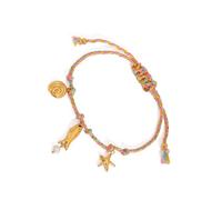 Kfwfuaee Marine Wevere Pattern Handmade Rope Bracelet with Starfish Pearl and Adjustable Knot Design for Fashion Lovers Adjustable Bowls Starfish Bracelet, one size, As described