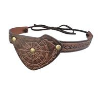 [Kfwfuaee] Medieval Embossed Eye Patch Vintage Leather Eyelapp Cosplay Accessory Pirate Eye Cover for Man Halloween