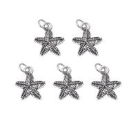 [Kfwfuaee] Nautical Style Starfish Drop Pendant Tibetan Silver Finish Jewelry Components Jewelry Study Finding Alloy Seasstar Pendant Charm, フリーサイズ, As described, No Gemstone