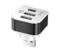 Kfwfuaee Portable Car USB Charging Extender 3 Port Extended Splitter Multipurpose Connector Replacement For Phones Tablets Adapter Power Supply