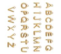 Kfwfuaee Small Circular Letter Pendants Set of 26 Robust Alloy Spells for Necklace Bracelet Craft Components Rust-Related Letters Charm with Rings, one size, As described