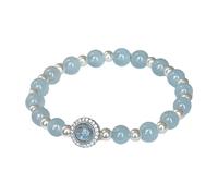 Kfwfuaee Stylish women's bracelet with natural aquamarine beads that offer a touch of elegant and comfort for handmade handmade pearl bracelet from everyday life, one size, As described