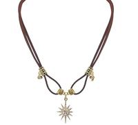 Kfwfuaee Sun Moon Pendant Necklace Clavicle Chain Check Necklace Women Charm Unique Jewelry Women Sun Moon Pendant, フリーサイズ, As described, No Gemstone