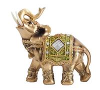 Kfwfuaee Thai ceremonial elephant statue that brings good luck wealth feng shui resin sculpture home office office decoration golden elephant statue feng shui decoration