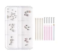 [Kfwfuaee] Tooth Jewelry Set Colorful Stones Teeth Claw Decor Set Trendy Crystal Tooth Ornament for Women, フリーサイズ, No Gemstone